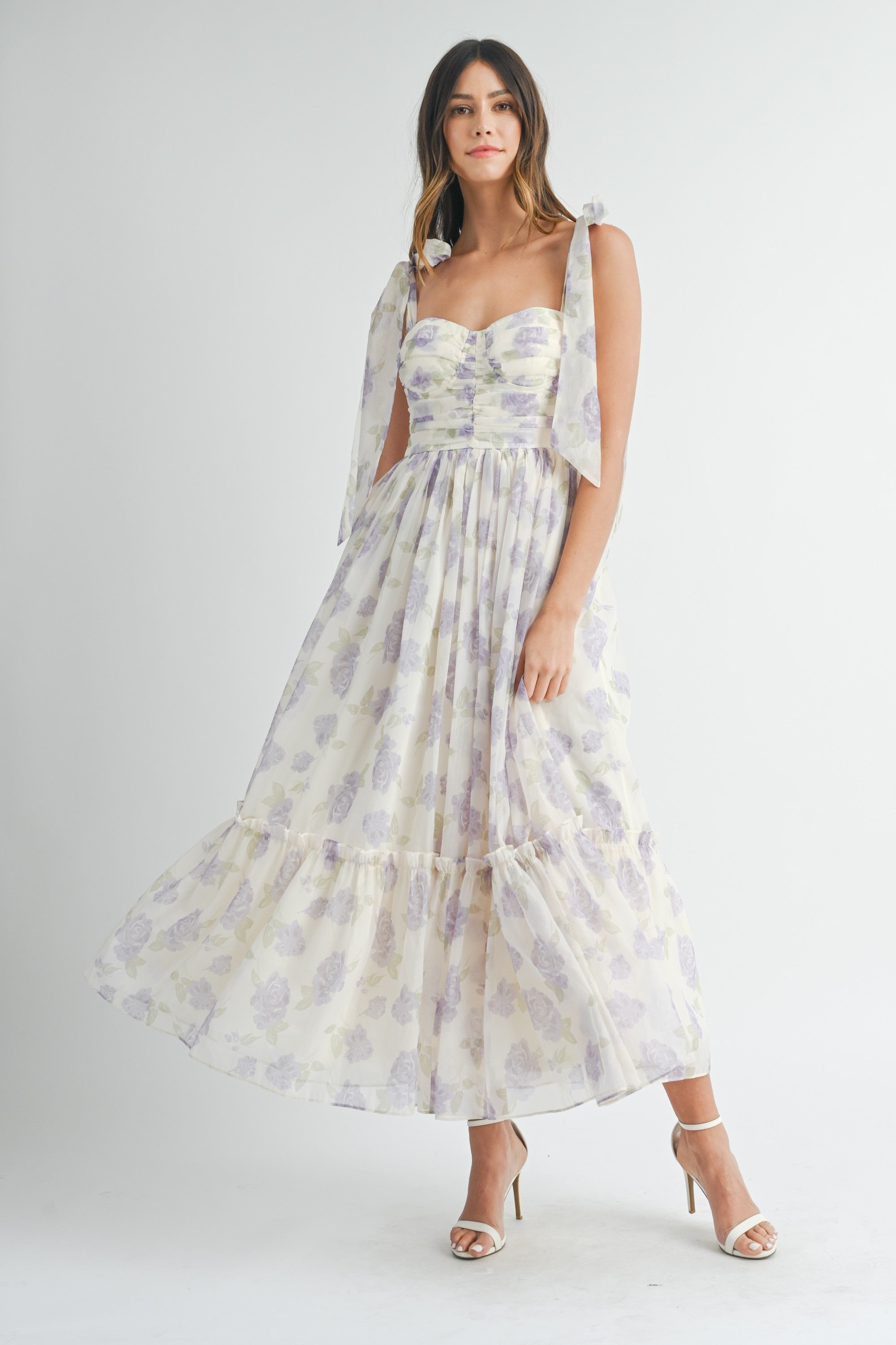 Ashleigh Ruched Tiered Midi Dress