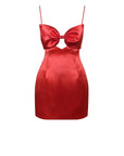 Meghan Red Satin Bow Mini Dress