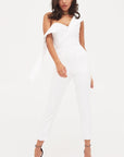 Tie Sleeve Jumpsuit - White