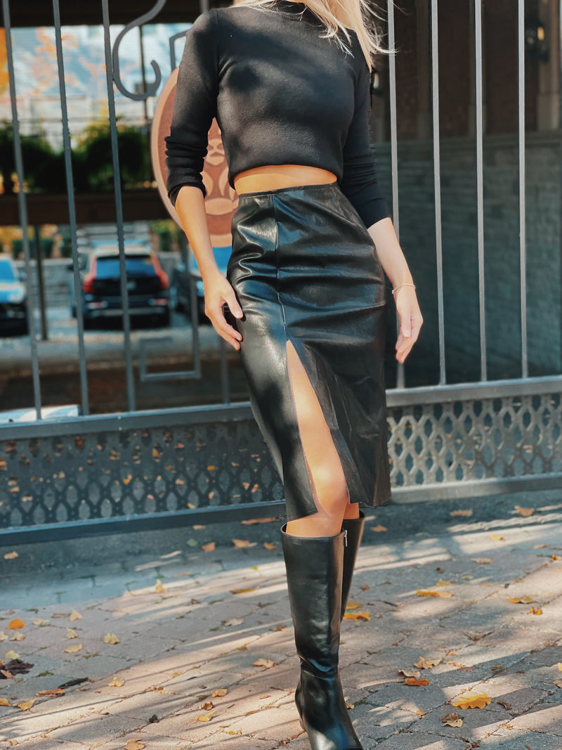 Larisa Vegan Leather Skirt – LANGsura
