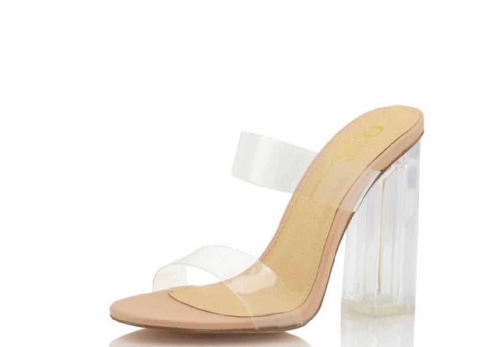 Twin Strap Clear Heels - Black – Dapperfeet